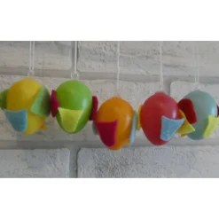 fünf Küken mit Kulleraugen (bunt) zum Aufhängen