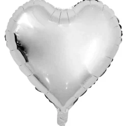 Folienballon Herz silberfarben 36 cm