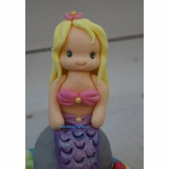 Fondant , Tortendeko , Taufe , Geburtstag ,Geburt Tortentopper Mermaid Meerjungfrau Nixe