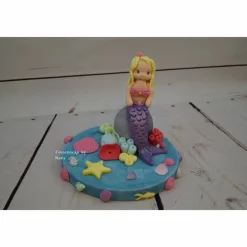 Fondant , Tortendeko , Taufe , Geburtstag ,Geburt Tortentopper Mermaid Meerjungfrau Nixe