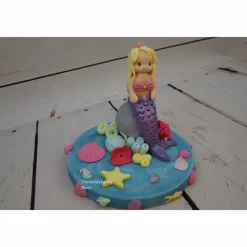 Fondant , Tortendeko , Taufe , Geburtstag ,Geburt Tortentopper Mermaid Meerjungfrau Nixe