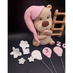 Fondant Figur Teddy, Tortendekoration Teddybär, Tierfiguren, Fondant Figuren für Torten
