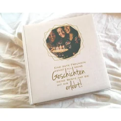 Fotoalbum echtes Leinen personalisierbar Best Friends Fotos
