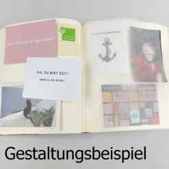 Fotoalbum, Hochzeit, personalisierbar, perle, Blumen, Briefmarken, 29 x 22,5 cm, UNIKAT upcycling