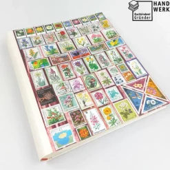 Fotoalbum, Hochzeit, personalisierbar, perle, Blumen, Briefmarken, 29 x 22,5 cm, UNIKAT upcycling