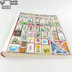 Fotoalbum, Hochzeit, personalisierbar, perle, Blumen, Briefmarken, 29 x 22,5 cm, UNIKAT upcycling