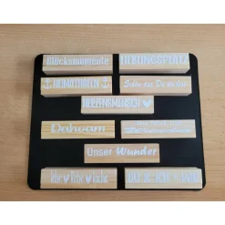 Fotohalter, Kartenhalter  mit verschiedene Sprüche  ,  aus Holz