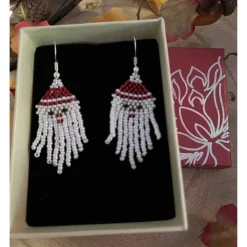 Fransen - Ohrringe mit Miyuki 11/0 Glasperlen gefädelt, Ohrringe Schmuck