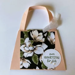 Frauen Glückwunschkarte Handtaschenform Geburtstagskarte  Geldkarte Geschenkverpackung