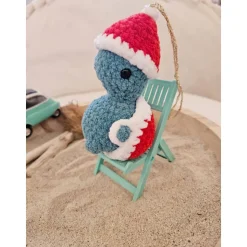 Freche Schildkröte gehäkelt als Weihnachtsbaumschmuck / Christbaumschmuck Häkeltier