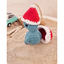 Freche Schildkröte gehäkelt als Weihnachtsbaumschmuck / Christbaumschmuck Häkeltier