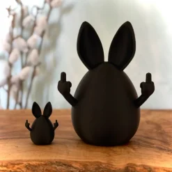 Freches Osterei, Mittelfinger, frecher Hase mit Haltung, 10cm oder Minis im 10er Set, witzige Osterdeko Hasenei