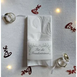 Freudentränen Hochzeit Taschentücher Banderolen,Banderolen als Deko für Gäste-Taschentücher,