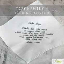 Freudentränen-Taschentuch - Papa - Stickerei - Gastgeschenk - Hochzeit