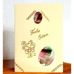 Freundliche Osterkarte als Unikat mit Encaustic-Malerei