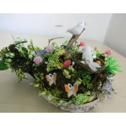 Frühling Ostern Tischdeko – Einzigartige Baumscheibe mit Vogelgezwitscher & Geschenkidee zum Muttertag