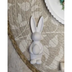 Frühlings- & Osterdeko aus Raysin mit Kerze, Hase und Trockenblumen – Handgemachtes Arrangement