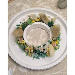 Frühlings- & Osterdeko aus Raysin mit Kerze, Hase und Trockenblumen – Handgemachtes Arrangement