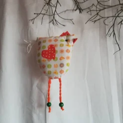 Frühlings - Osterdekoration, 3 - teiliges Set, Stoffhühner und Gans, Frühlings - Osterdekoration zum Anhängen