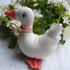 Frühlings - Osterdekoration, 3 - teiliges Set, Stoffhuhn, Gans, Häschen