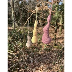 Frühlingsdeko Hase Anhänger Gelb beige braun rosa Osterhase Osterdekoration gehäkelt aus Baumwolle 16cm hoch