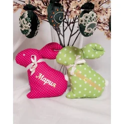 Frühlingshase Frühlingsdekoration Osterhase Baumwollhase rosa lila hellblau blau grün braun korall rot türkis weiß