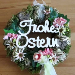 "Frohe Ostern" Holz-Schriftzug für den Türkranz