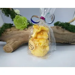 Frohe Ostern Kerze, Hase im Kohl, verschiedene Farben