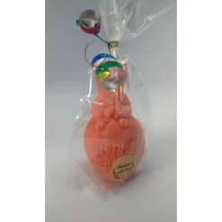 Frohe Ostern Kerze, Hase im Osterei, verschiedene Farben