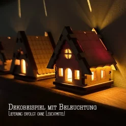 Frohe Weihnachten PopUp-Holzkarte 3D Weihnachtshaus, Weihnachtsdeko, Geschenk zu Weihnachten