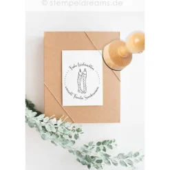 Frohe Weihnachten Stempel mit hängenden Strümpfen – Holzstempel – Weihnachtsstempel – Motiv: 575