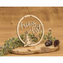 Frohes Fest Türkranz / Weihnachtskranz / Türkranz aus Holz für Weihnachten