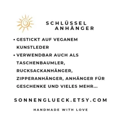 Frosch Schlüsselanhänger gestickt, grünes Kunstleder, Taschenbaumler, Rucksack Anhänger, Geschenk Mitbringsel