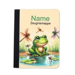 Frosch Zeugnismappe personalisiert | Zeugnismappe | Zeugnismappe mit Namen | Urkundenmappe