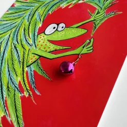 Frosche Weihnachten - die klingelnde Weihnachtskarte, Weihnachten, Postkarte mit Glöckchen, Weihnachtskarte, Frosch Kart