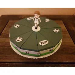 Fußball - Geschenk zum 18 Geburtstag - Geschenk Geburtstag - Grün Weiß Schwarz - Fußballfigur - Papiertorte - Tor