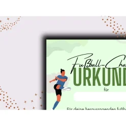 Fußball Urkunde als Mitgebsel für den Kindergeburtstag | Geschenktüte für Kinder | Fußballturnier