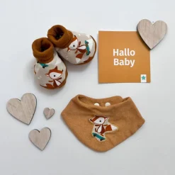 FUCHS Booties 0-6 Mon. + Frotteehalstuch 2 Teile von zimtblüte