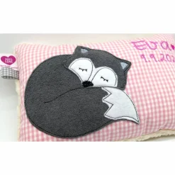 Fuchs Füchslein Namenskissen Taufkissen Kuschelkissen Kindergartenkissen Geburtsgeschenk