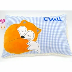 Fuchs Füchslein Namenskissen Taufkissen Kuschelkissen Kindergartenkissen Geburtsgeschenk