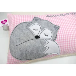 Fuchs Füchslein Namenskissen Taufkissen Kuschelkissen Kindergartenkissen Geburtsgeschenk