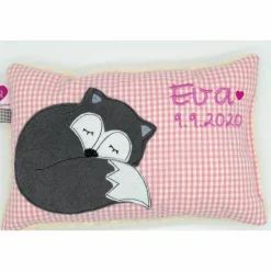 Fuchs Füchslein Namenskissen Taufkissen Kuschelkissen Kindergartenkissen Geburtsgeschenk