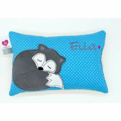 Fuchs Füchslein Namenskissen Taufkissen Kuschelkissen Kindergartenkissen Geburtsgeschenk