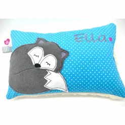 Fuchs Füchslein Namenskissen Taufkissen Kuschelkissen Kindergartenkissen Geburtsgeschenk