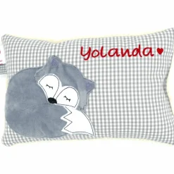Fuchs Füchslein Namenskissen Taufkissen Kuschelkissen Kindergartenkissen Geburtsgeschenk