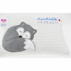 Fuchs Fox Namenskissen Taufkissen Kuschelkissen Kindergartenkissen Geburtsgeschenk