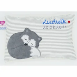 Fuchs Fox Namenskissen Taufkissen Kuschelkissen Kindergartenkissen Geburtsgeschenk