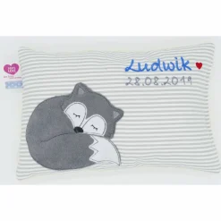 Fuchs Fox Namenskissen Taufkissen Kuschelkissen Kindergartenkissen Geburtsgeschenk