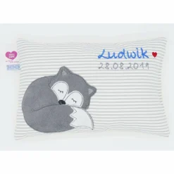 Fuchs Fox Namenskissen Taufkissen Kuschelkissen Kindergartenkissen Geburtsgeschenk