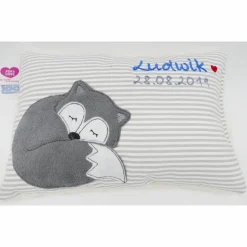 Fuchs Fox Namenskissen Taufkissen Kuschelkissen Kindergartenkissen Geburtsgeschenk